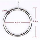 Srebrne pierścienie kurtynowe o średnicy 45 mm i grubości 5 mm z uszczelką
